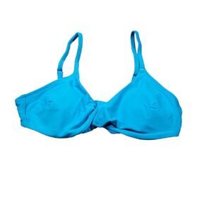 Aerie Twist Scoop Bikini Top Size XS Real Good Blue Padded Lined